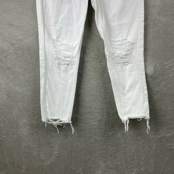Pacsun Women Ultra High Rise Slim Jeans Size 30 White Distressed - Picture 4 of 11